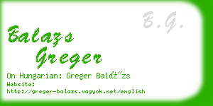 balazs greger business card